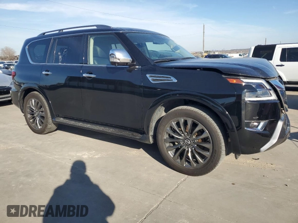 2023 Nissan Armada Platinum with VIN JN8AY2DA8P9402953, listed as a Copart auction lot 88918885 with 43,737 mi miles and Clean Title. Bid and sale history available at carsss.com. Image 4.