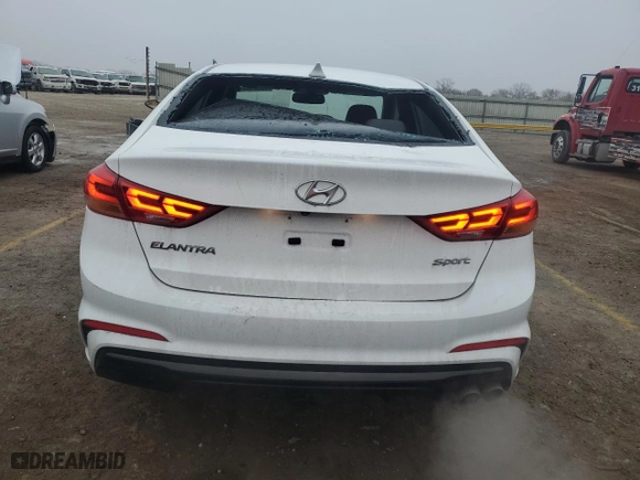 2018 Hyundai Elantra Sport with VIN KMHD04LB0JU456155, listed as a Copart auction lot 85654664 with 62,608 mi miles and Salvage Title. Bid and sale history available at carsss.com. Image 6.