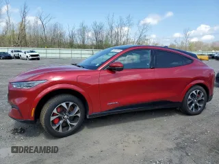 2021 Ford Mustang Mach-E Premium with VIN 3FMTK3SU5MMA08036, listed as a Copart auction lot 54917525 with 45,696 mi miles and Salvage Title. Bid and sale history available at DreamBid. Image 1.