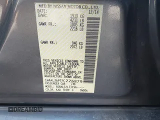 2015 Nissan Altima SV z VIN 1N4AL3AP7FC226879, wystawiony jako IAAI lot #41528365 z przebiegiem Nie podano mil oraz . Historia ofert i sprzedaży dostępna na DreamBid. Obrazek 9.