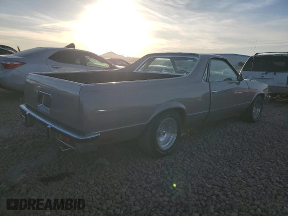 1983 Chevrolet El Camino z VIN 1GCCW80H1DR150636, wystawiony jako Copart lot #85873984 z przebiegiem 56 394 mil mil oraz Czysty tytuł • Clean title. Historia ofert i sprzedaży dostępna na DreamBid. Obrazek 3.