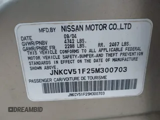 2005 Infiniti G35 z VIN JNKCV51F25M300703, wystawiony jako IAAI lot #42420711 z przebiegiem 148 858 mil mil oraz . Historia ofert i sprzedaży dostępna na DreamBid. Obrazek 9.