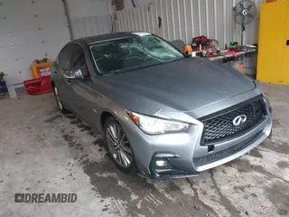 2019 Infiniti Q50 Luxe with VIN JN1EV7AR8KM555175, listed as a IAAI auction lot 42182597 with 101,110 mi miles and . Bid and sale history available at DreamBid. Image 1.