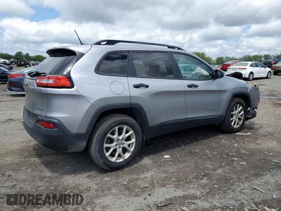 2017 Jeep Cherokee Sport with VIN 1C4PJMAB4HW646802, listed as a Copart auction lot 56667035 with 135,049 mi miles and Salvage title. Bid and sale history available at DreamBid. Image 3.