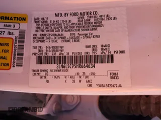 2017 Lincoln MKZ Select with VIN 3LN6L5C95HR664634, listed as a Copart auction lot 45489755 with 74,803 mi miles and Salvage title. Bid and sale history available at DreamBid. Image 12.