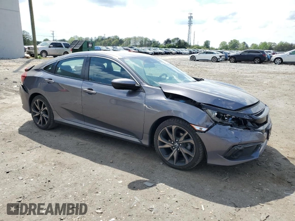 2019 Honda Civic Sport with VIN 2HGFC2F81KH513171, listed as a Copart auction lot 54030235 with 57,516 mi miles and Salvage Title. Bid and sale history available at DreamBid. Image 4.