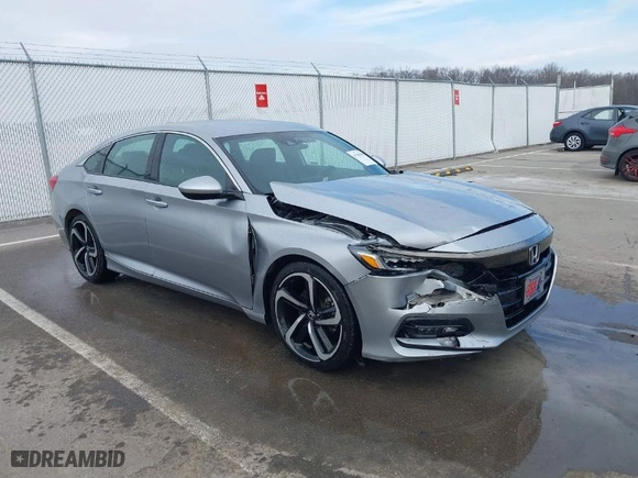 2019 Honda Accord Sedan Sport 1.5T with VIN 1HGCV1F37KA151857, listed as a IAAI auction lot 41705390 with 95,234 mi miles. Bid and sale history available at carsss.com. Image 1.