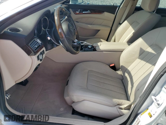 2015 Mercedes-Benz CLS 550 with VIN WDDLJ7DB0FA142341, listed as a Copart auction lot 55387945 with 56,525 mi miles and Salvage title. Bid and sale history available at DreamBid. Image 7.