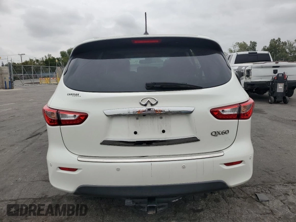 2015 Infiniti QX60 with VIN 5N1AL0MN4FC508766, listed as a Copart auction lot 53473045 with 91,920 mi miles and Salvage Title. Bid and sale history available at DreamBid. Image 6.