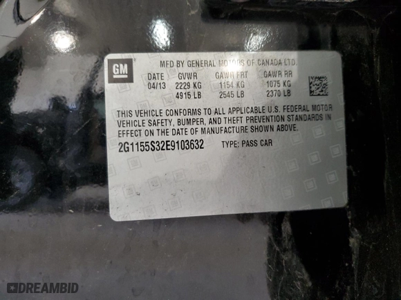 2014 Chevrolet Impala LTZ with VIN 2G1155S32E9103632, listed as a Copart auction lot 49270335 with 119,471 mi miles and Salvage Title. Bid and sale history available at carsss.com. Image 12.