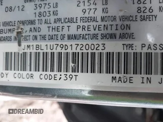 2013 Mazda 3 i Sport with VIN JM1BL1U79D1720023, listed as a IAAI auction lot 41426391 with 323,371 mi miles and . Bid and sale history available at DreamBid. Image 9.