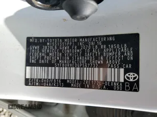 2016 Toyota Corolla L z VIN 5YFBURHE0GP567732, wystawiony jako Copart lot #58249885 z przebiegiem 90 147 mil mil oraz Szkoda całkowita • Salvage title. Historia ofert i sprzedaży dostępna na DreamBid. Obrazek 12.
