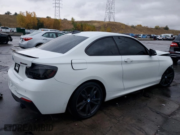 2017 BMW 2 Series M240i xDrive with VIN WBA2G3C30HV641463, listed as a Copart auction lot 77101614 with 76,571 mi miles and Salvage Title. Bid and sale history available at carsss.com. Image 3.
