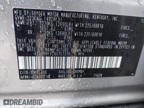 2024 Toyota RAV4 Hybrid XLE Premium z VIN 4T3B6RFV2RU151316, wystawiony jako IAAI lot #42171500 z przebiegiem 4 801 mil mil oraz . Historia ofert i sprzedaży dostępna na DreamBid. Obrazek 9.