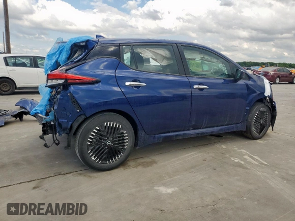 2025 Nissan LEAF SV Plus with VIN 1N4CZ1CV8SC561070, listed as a Copart auction lot 54385235 with 572 mi miles and Salvage Title. Bid and sale history available at carsss.com. Image 3.