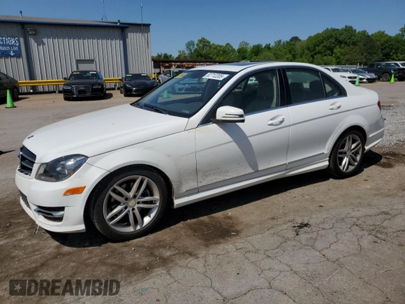 2014 Mercedes-Benz C 250 Sport with VIN WDDGF4HB3ER312977, listed as a Copart auction lot 52712205 with 133,862 mi miles and Salvage title. Bid and sale history available at DreamBid. Image 1.