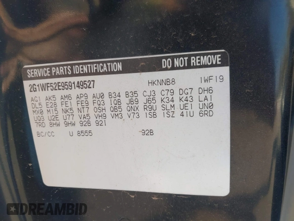 2005 Chevrolet Impala z VIN 2G1WF52E959149527, wystawiony jako IAAI lot #41836455 z przebiegiem 262 474 mil mil oraz . Historia ofert i sprzedaży dostępna na DreamBid. Obrazek 9.