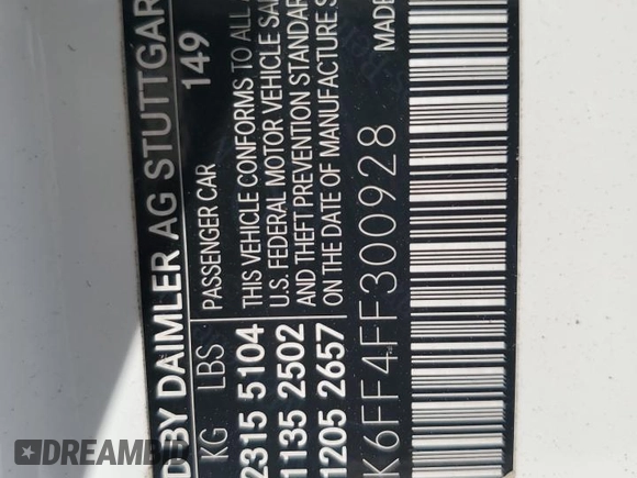 2015 Mercedes-Benz E 400 with VIN WDDKK6FF4FF300928, listed as a Copart auction lot 53260175 with 65,194 mi miles and Salvage Title. Bid and sale history available at DreamBid. Image 15.
