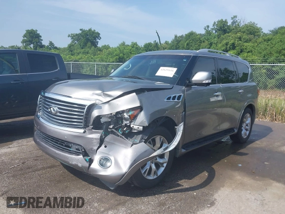2014 Infiniti QX80 with VIN JN8AZ2NF7E9556462, listed as a IAAI auction lot 42629116 with 152,015 mi miles and . Bid and sale history available at DreamBid. Image 2.