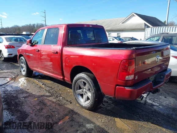 2012 Ram 1500 Sport with VIN 1C6RD7MT9CS161603, listed as a IAAI auction lot 41202927 with 212,522 mi miles and . Bid and sale history available at DreamBid. Image 3.