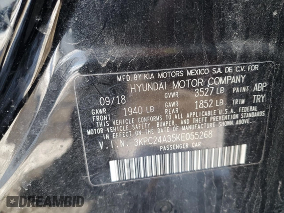 2019 Hyundai Accent SE with VIN 3KPC24A35KE055268, listed as a Copart auction lot 44917385 with 40,327 mi miles and Salvage Title. Bid and sale history available at carsss.com. Image 12.