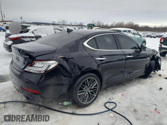 2019 Genesis G70 Advanced with VIN KMTG54LE4KU031988, listed as a Copart auction lot 41607395 with 59,321 mi miles and Non repairable. Bid and sale history available at DreamBid. Image 3.