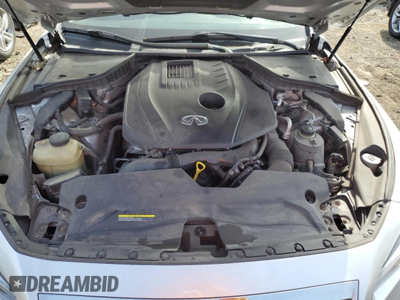 2017 Infiniti Q50 2.0t with VIN JN1CV7AR8HM682427, listed as a Copart auction lot 48676675 with 56,318 mi miles and Salvage Title. Bid and sale history available at carsss.com. Image 11.