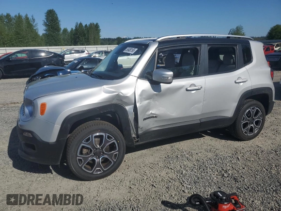 2015 Jeep Renegade Limited with VIN ZACCJBDT0FPB96034, listed as a Copart auction lot 55488195 with 52,504 mi miles and Salvage Title. Bid and sale history available at DreamBid. Image 1.