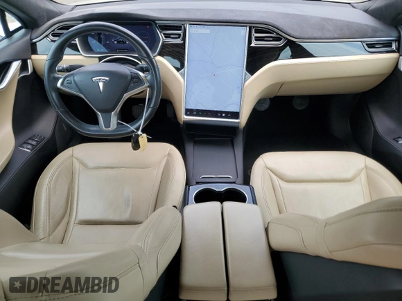 2016 Tesla Model S 70 with VIN 5YJSA1E14GF162187, listed as a Copart auction lot 59308185 with 98,088 mi miles and Salvage title. Bid and sale history available at DreamBid. Image 8.