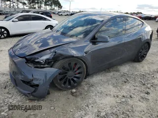 2023 Tesla Model Y Performance with VIN 7SAYGDEF4PF920859, listed as a Copart auction lot 89136705 with 8,148 mi miles and Salvage Title. Bid and sale history available at DreamBid. Image 1.