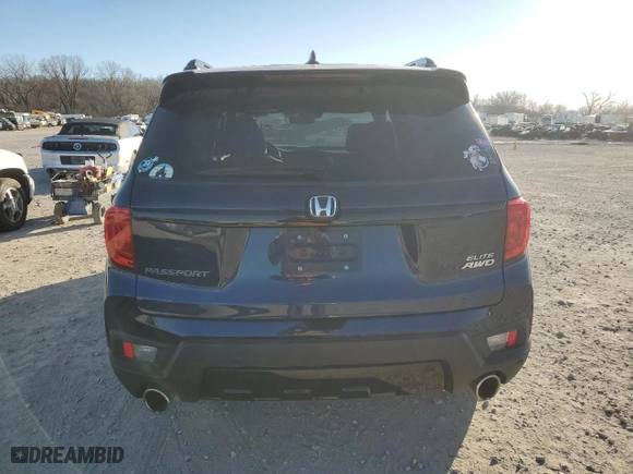 2022 Honda Passport Elite with VIN 5FNYF8H01NB023932, listed as a Copart auction lot 83674004 with 26,134 mi miles and Salvage Title. Bid and sale history available at carsss.com. Image 6.