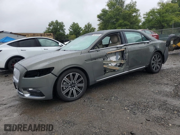 2017 Lincoln Continental Select with VIN 1LN6L9SK5H5607316, listed as a Copart auction lot 74015944 with 52,291 mi miles and Salvage Title. Bid and sale history available at carsss.com. Image 1.