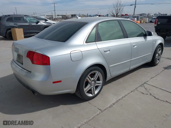 2007 Audi A4 2.0T with VIN WAUAF78E07A206870, listed as a IAAI auction lot 41682107 with 187,008 mi miles. Bid and sale history available at carsss.com. Image 4.