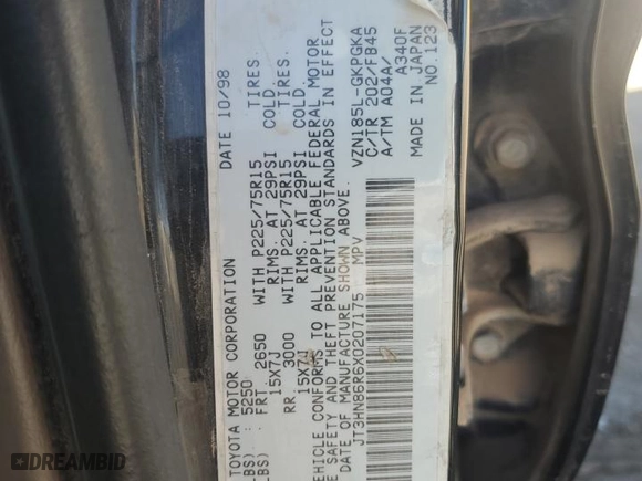 1999 Toyota 4Runner SR5 with VIN JT3HN86R6X0207175, listed as a Copart auction lot 49675265 with 161,329 mi miles and Salvage Title. Bid and sale history available at carsss.com. Image 14.