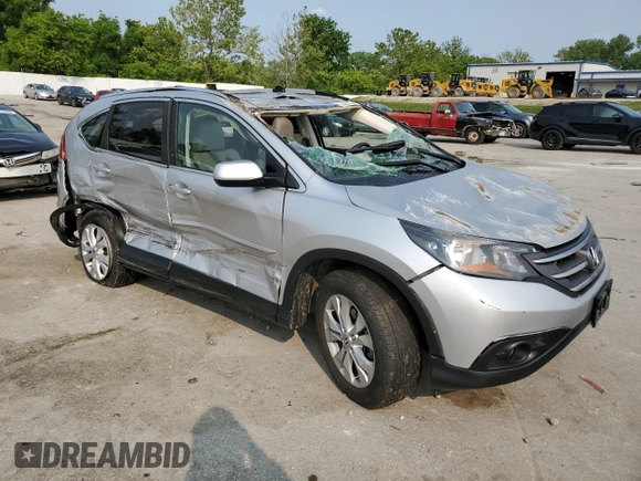 2012 Honda CR-V EX-L with VIN 5J6RM4H79CL059985, listed as a Copart auction lot 58623535 with 38,054 mi miles and Salvage title. Bid and sale history available at DreamBid. Image 4.