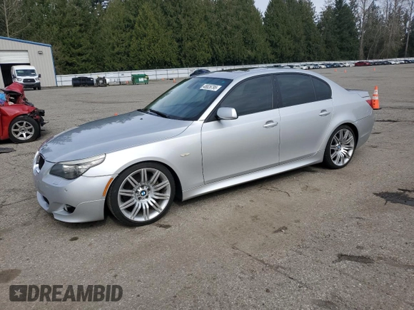 2008 BMW 5 Series 550i with VIN WBANW53558CT52250, listed as a Copart auction lot 48826795 with 166,074 mi miles and Clean Title. Bid and sale history available at carsss.com. Image 1.