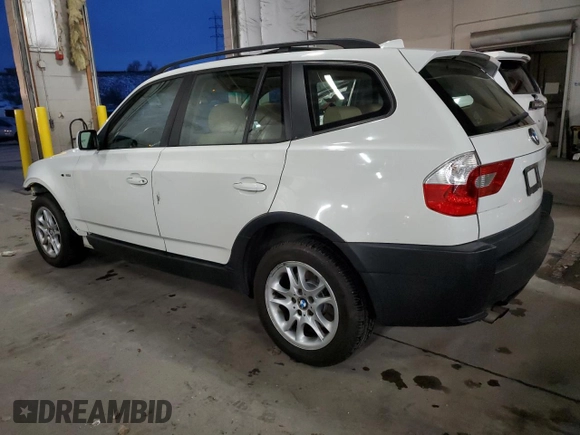 2005 BMW X3 2.5i with VIN WBXPA73485WC47845, listed as a Copart auction lot 84540204 with 96,544 mi miles and Salvage Title. Bid and sale history available at carsss.com. Image 2.