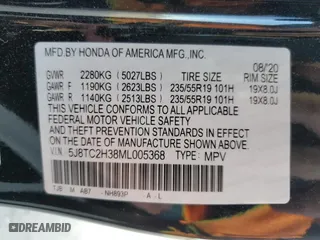 2021 Acura RDX with VIN 5J8TC2H38ML005368, listed as a Copart auction lot 42017403 with 15,623 mi miles. Bid and sale history available at carsss.com. Image 12.