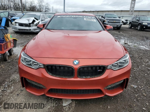 2015 BMW M4 with VIN WBS3R9C50FK332055, listed as a Copart auction lot 48268074 with 65,996 mi miles. Bid and sale history available at carsss.com. Image 5.