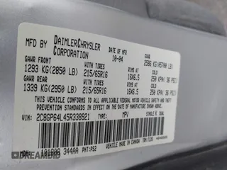 2005 Chrysler Town & Country Limited with VIN 2C8GP64L45R338921, listed as a IAAI auction lot 42105691 with 288,600 mi miles. Bid and sale history available at carsss.com. Image 9.