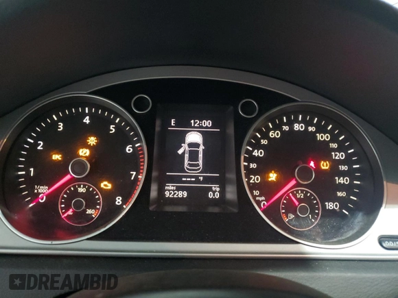 2012 Volkswagen CC Sport with VIN WVWMN7AN5CE500474, listed as a Copart auction lot 70869864 with 92,289 mi miles and Salvage Title. Bid and sale history available at carsss.com. Image 9.