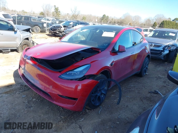 2023 Tesla Model Y Long Range with VIN 7SAYGDEE8PF709459, listed as a IAAI auction lot 41334108 with 51,544 mi miles. Bid and sale history available at carsss.com. Image 20.