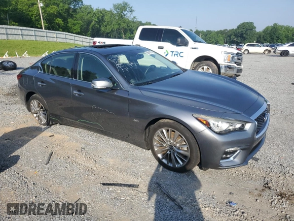 2018 Infiniti Q50 Luxe z VIN JN1EV7AP3JM350828, wystawiony jako Copart lot #56943575 z przebiegiem 39 686 mil mil oraz Szkoda całkowita • Salvage title. Historia ofert i sprzedaży dostępna na DreamBid. Obrazek 4.