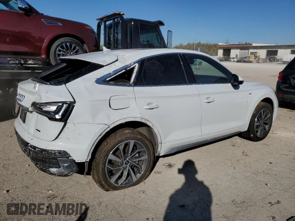 2021 Audi Q5 Sportback Premium Plus with VIN WA15AAFY8M2083428, listed as a Copart auction lot 74884974 with 39,937 mi miles and Non repairable. Bid and sale history available at DreamBid. Image 3.