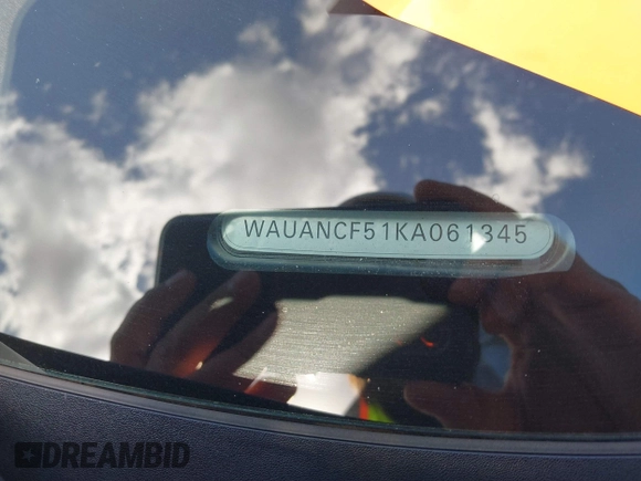 2019 Audi A5 Sportback Premium with VIN WAUANCF51KA061345, listed as a IAAI auction lot 41841741 with 84,732 mi miles. Bid and sale history available at carsss.com. Image 9.