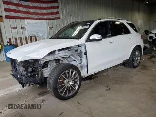 2021 Mercedes-Benz GLE 350 with VIN 4JGFB4KB8MA412950, listed as a Copart auction lot 62020225 with 74,098 mi miles and Salvage title. Bid and sale history available at DreamBid. Image 1.