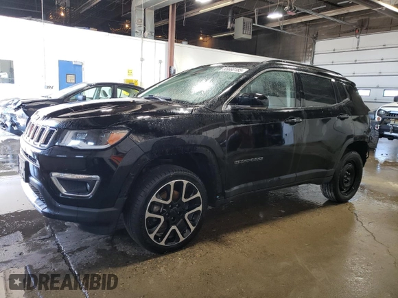 2018 Jeep Compass Limited with VIN 3C4NJDCB0JT401186, listed as a Copart auction lot 55660185 with 94,734 mi miles and Non repairable. Bid and sale history available at DreamBid. Image 1.