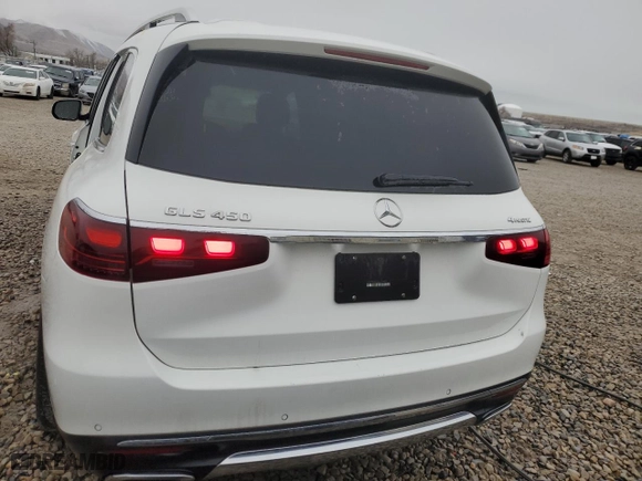 2024 Mercedes-Benz GLS with VIN 4JGFF5KEXRB223965, listed as a Copart auction lot 47413715 with 21,474 mi miles and Clean Title. Bid and sale history available at carsss.com. Image 6.