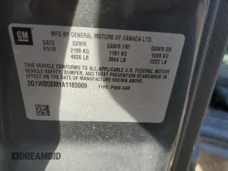 2010 Chevrolet Impala Police Police with VIN 2G1WD5EM1A1183009, listed as a Copart auction lot 47126735 with 111,620 mi miles and Salvage Title. Bid and sale history available at carsss.com. Image 12.