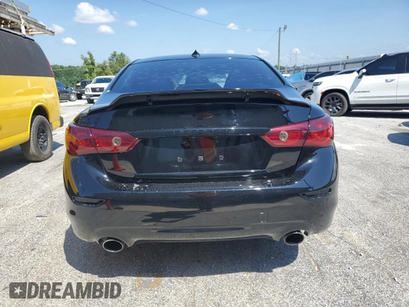 2015 Infiniti Q50 with VIN JN1BV7AP6FM349747, listed as a Copart auction lot 65723545 with 108,795 mi miles and Salvage title. Bid and sale history available at DreamBid. Image 6.